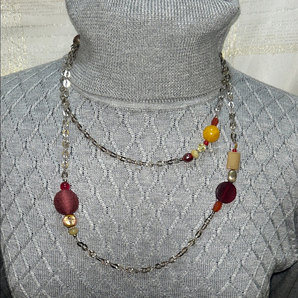 Handmade Multicolor Beaded Long Necklace - Layered Fashion Jewelry